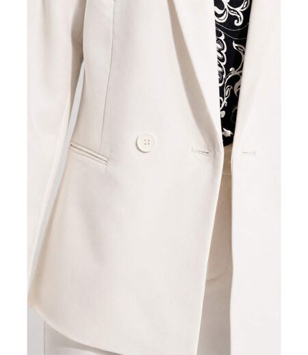 Veste tailleur unie fluide double boutonnage