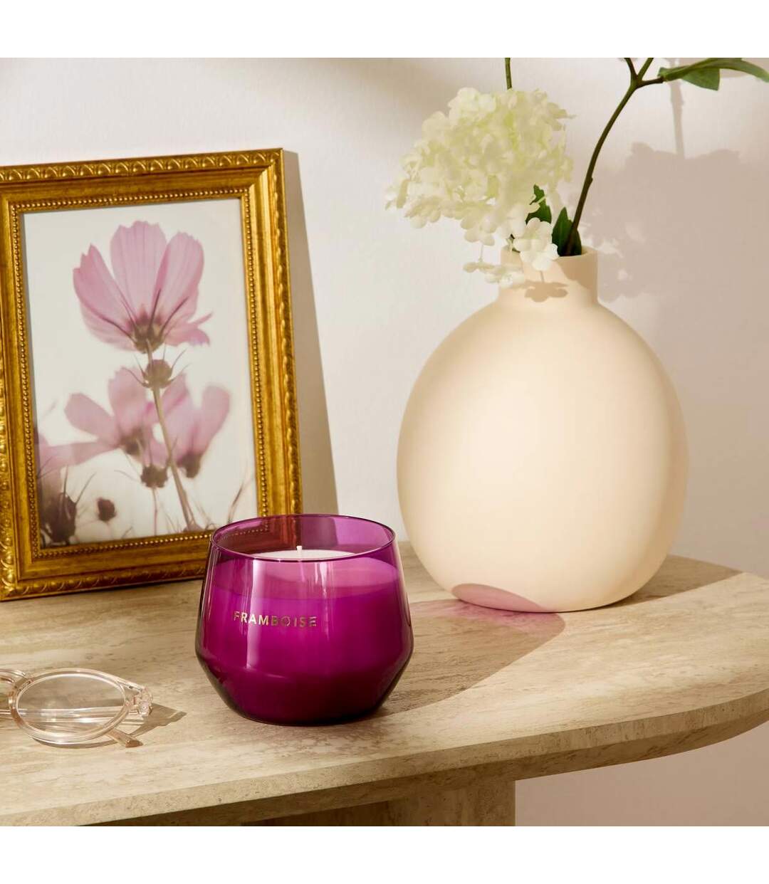 Bougie Parfumée en Verre Glowy 300g Framboise-2