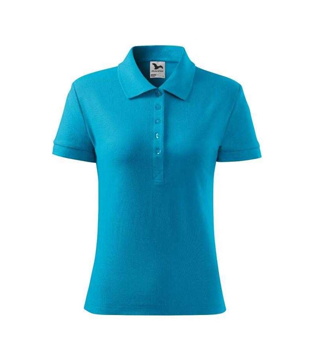 Womens/ladies Cotton Fitted Polo Shirt Turquoise Malfini-1