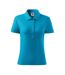 Womens/ladies Cotton Fitted Polo Shirt Turquoise Malfini-1