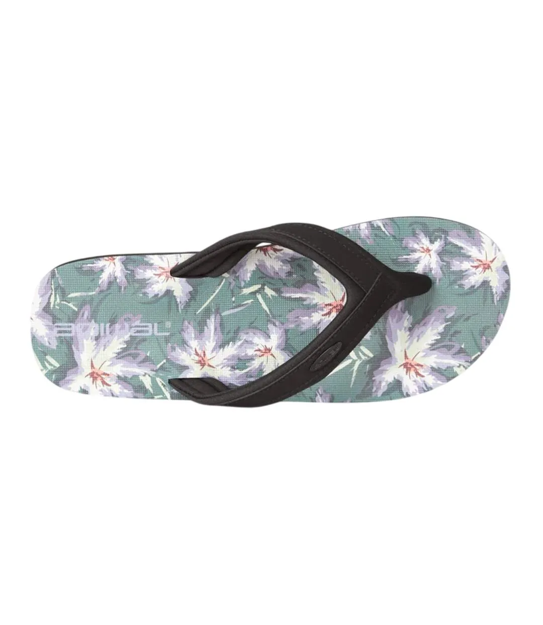 Mens Jekyl Leaves Logo Flip Flops Dark Green Animal-2