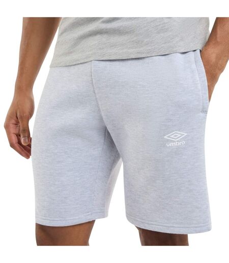 Mens Fleece Logo Casual Shorts Grey Marl Umbro