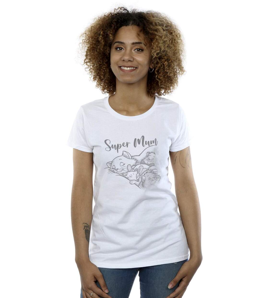 Disney - T-shirt THE ARISTOCATS MARIE SUPER MUM - Femme (Blanc) - UTBI16389-2