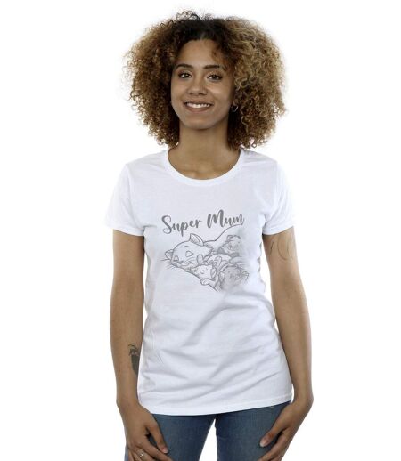 Disney - T-shirt THE ARISTOCATS MARIE SUPER MUM - Femme (Blanc) - UTBI16389