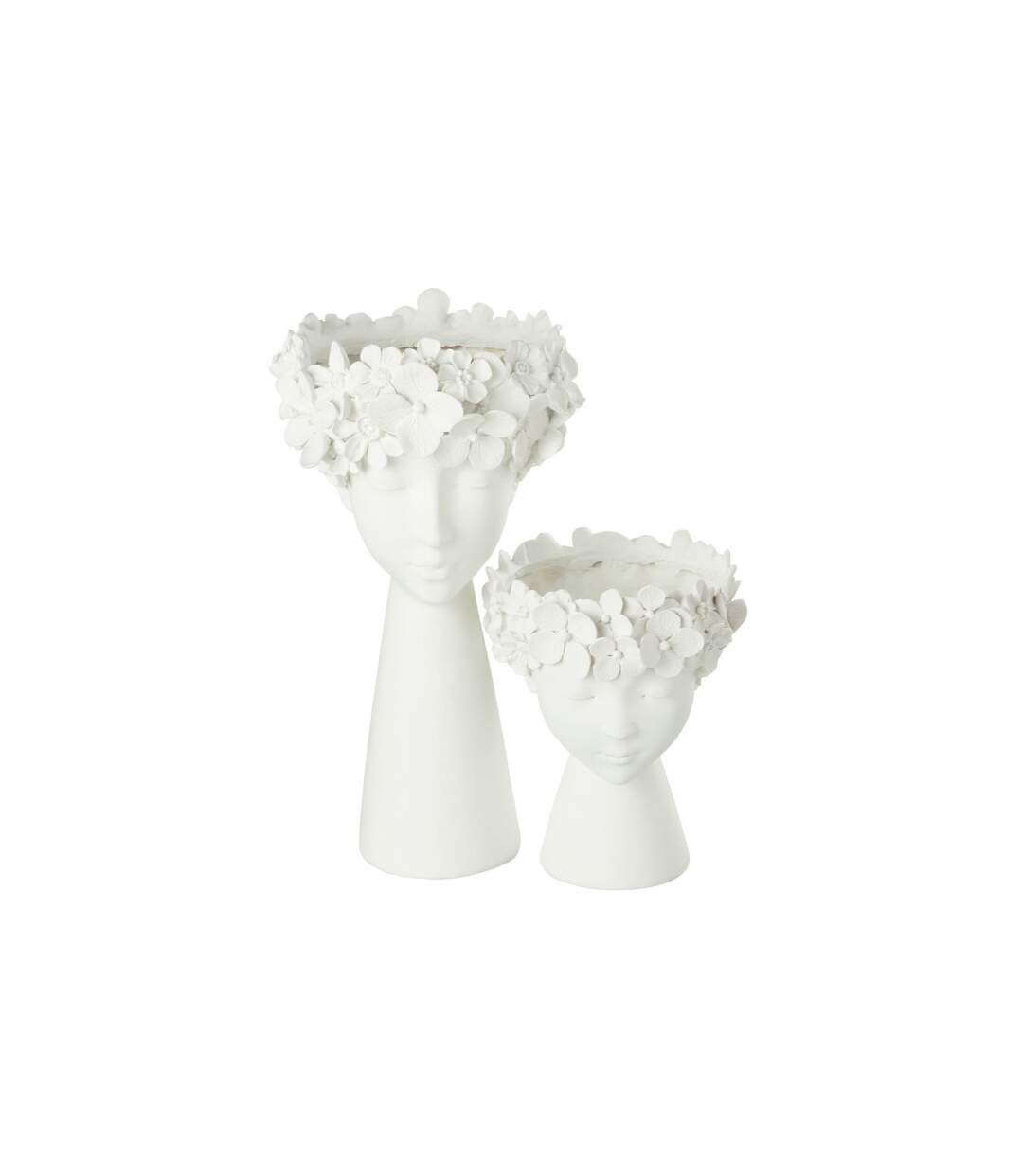 Cache-Pot Déco Tête 40cm Blanc-2