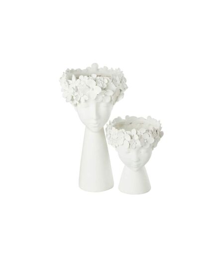 Cache-Pot Déco Tête 40cm Blanc