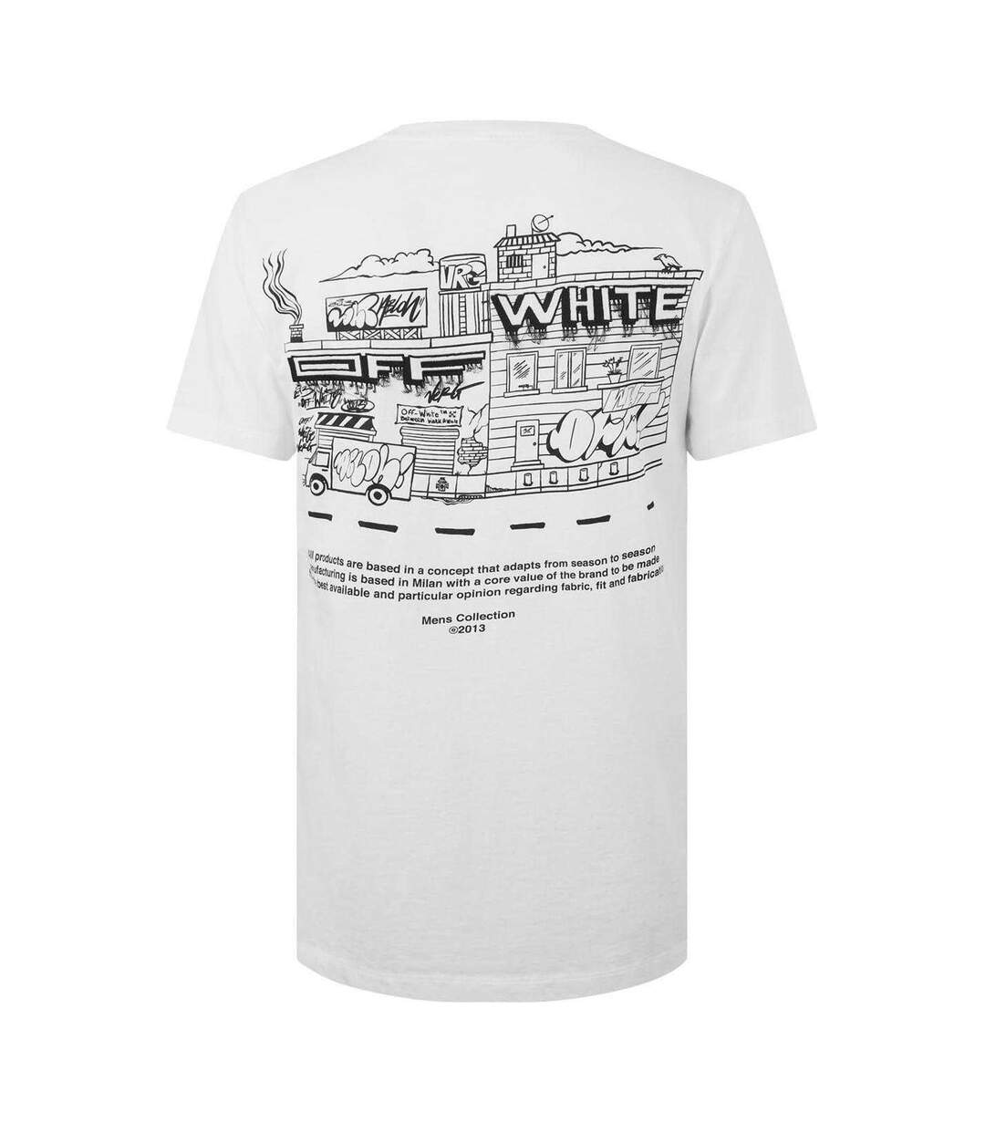 T-shirt Coupe Régulière Motif Génie Homme Blanc Off White-2