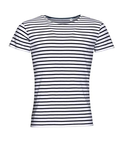 SOLS Miles - T-shirt rayé à manches courtes - Homme (Blanc / bleu marine) - UTPC2584