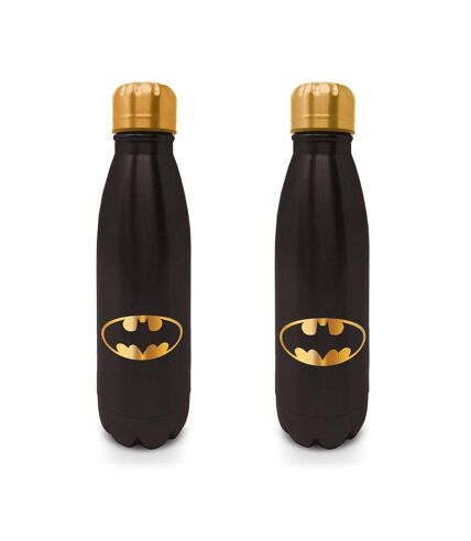 Batman Logo Water Bottle (Black/Gold) (One Size) - UTPM3460