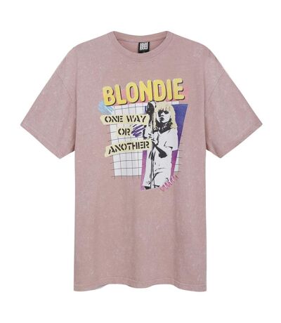Amplified Mens One Way Or Another Blondie Vintage T-Shirt (Pink Thrift) - UTGD1733