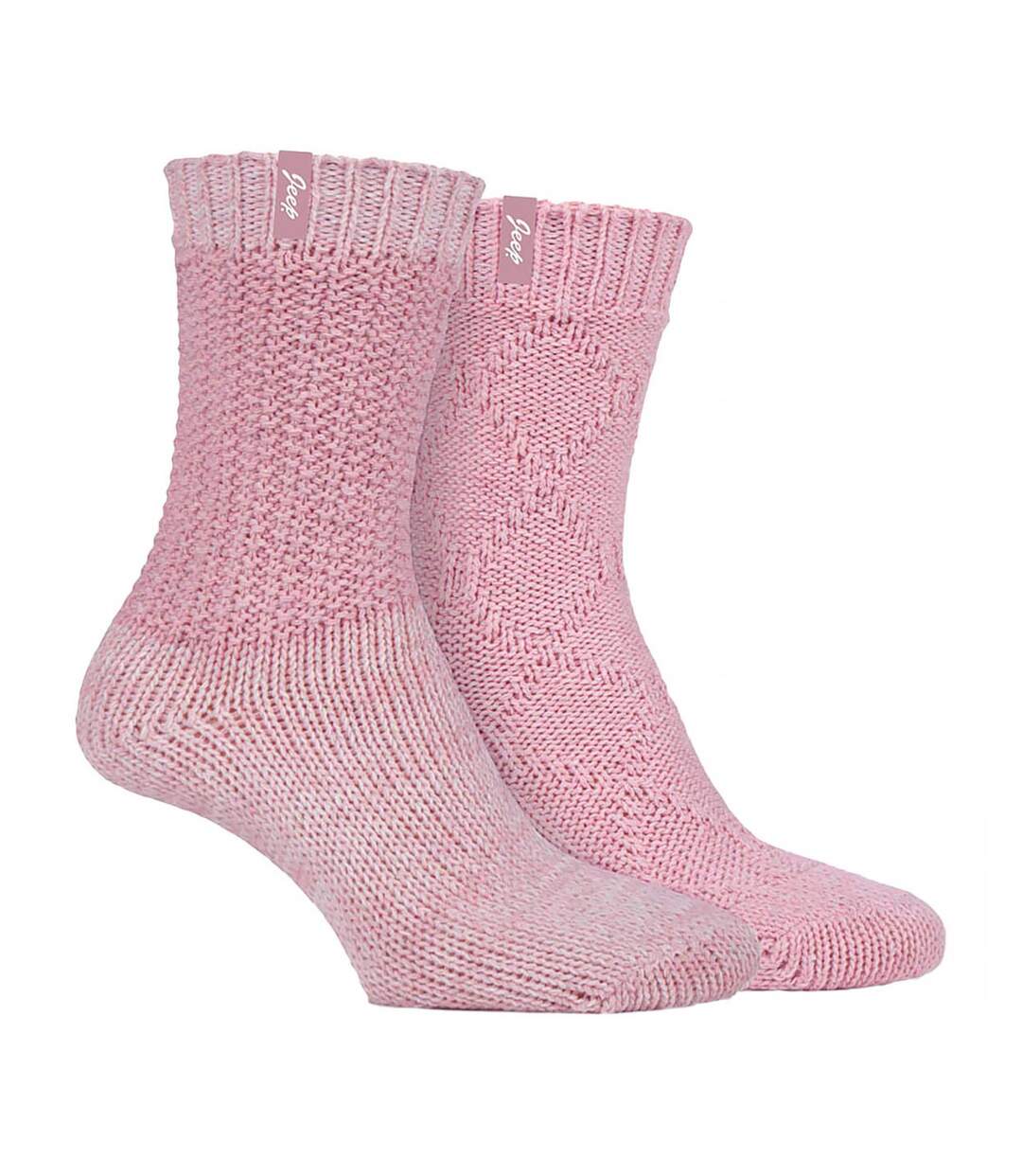 2 Pack Women's Wool Blend Cable Knit Boot Socks, Outdoor Socks-1