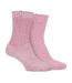 2 Pack Women's Wool Blend Cable Knit Boot Socks, Outdoor Socks-1