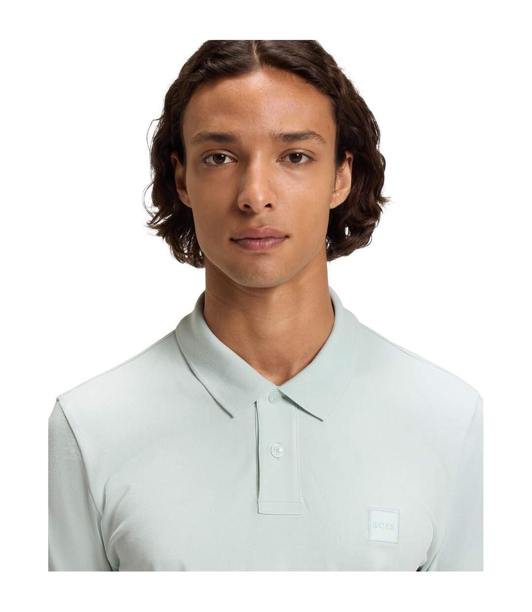 Polo Motif/style Logo Rectangulaire Passenger Homme Bleu Clair Boss-4