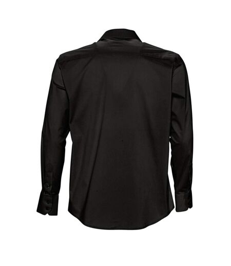 Chemise Manches Longues Brighton Homme Noir SOLS
