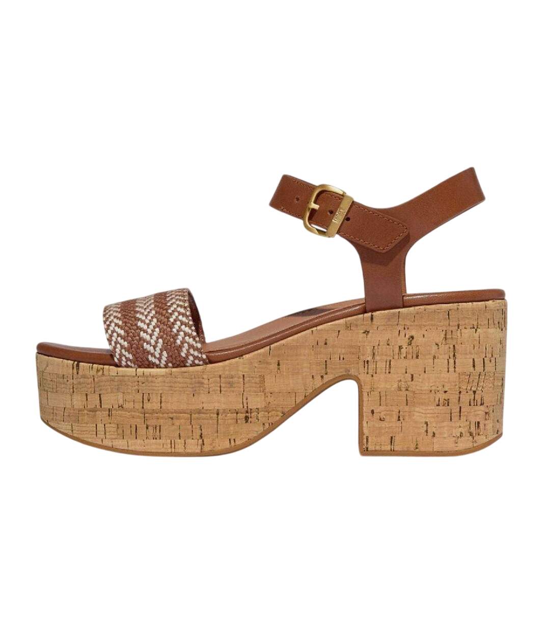 Womens/ladies Leather Platform Platform Sandals Tan FitFlop-2