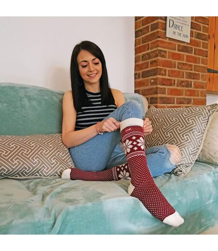 THMO Chaussettes en Laine Femme Vintage Thermiques