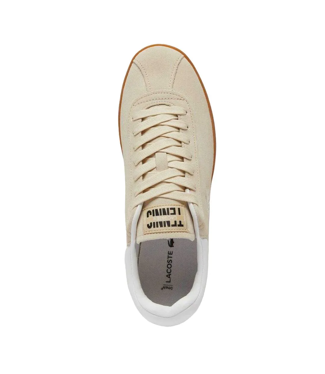 Mens Baseshot Suede Trainers Beige Lacoste-4