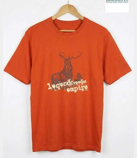 Tee-shirt Chasse Orange Ledertys LY0599O avec Motif Cerf
