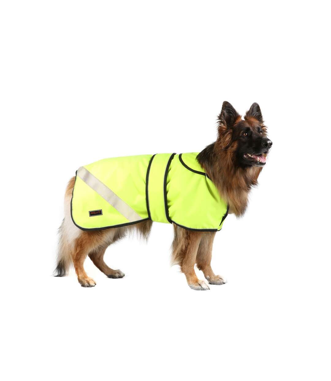 2 in 1 waterproof reflective dog coat 25cm fluorescent yellow Firefoot-1