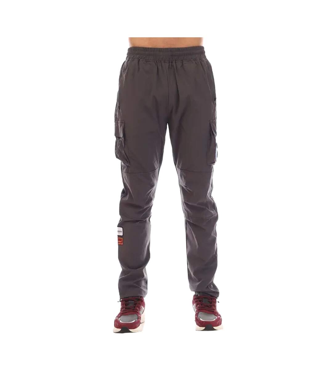 Mens Badge Cargo Trousers Grey Mercier-1