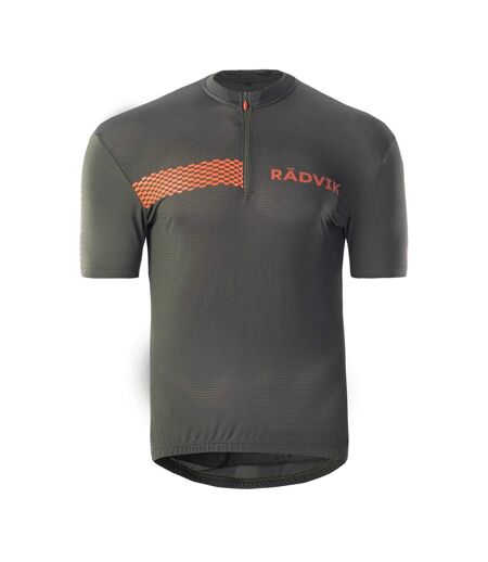 Maillot De Cyclisme Charlie Homme Vert Kaki Foncé Orange Sanguine Radvik