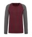 Sweat shirt coton bio - Homme - K491 - rouge vin et gris