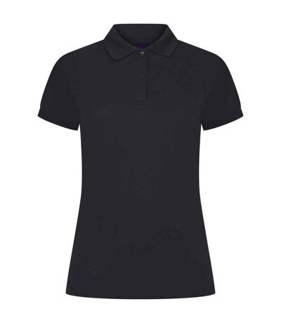 Womens/ladies pique polo shirt navy Henbury