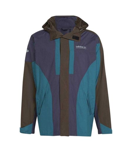Veste Motif/style Blocs De Couleurs Homme Bleu Marine Foncé Marron Bleu Sarcelle Adidas