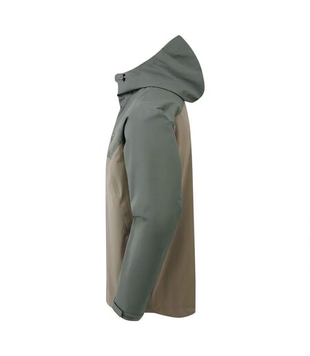 Mens Lightweight Waterproof Hiking Jacket with Hood Half Zip Rain Shell Coat