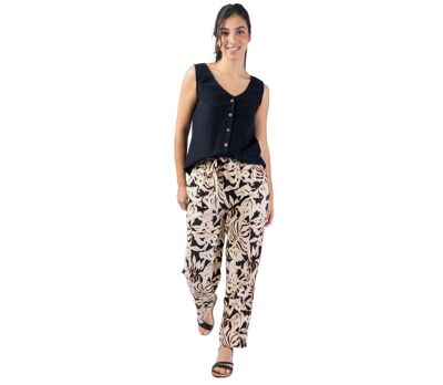 Top femme sans manches SABINE uni noir Coton Du Monde