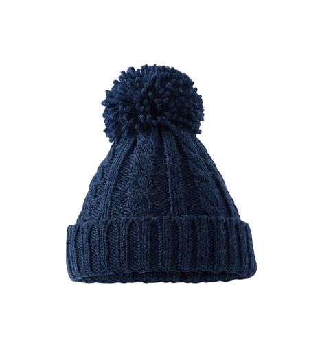 Beechfield Unisex Adult Melange Cable Knit Beanie (Navy)