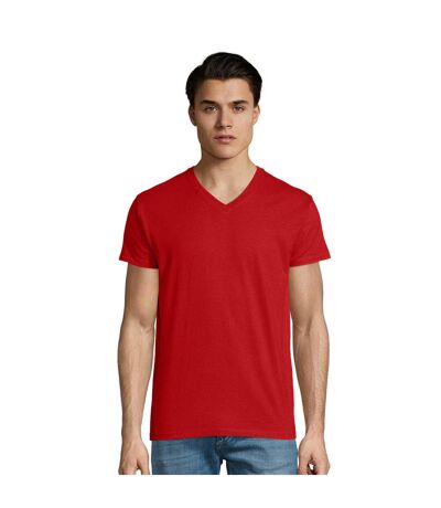 Mens Imperial V Neck T-shirt Red SOLS
