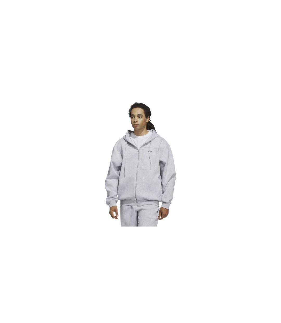 Unisex Adult Originals Long-sleeved Full Zip Hoodie Grey Adidas-1