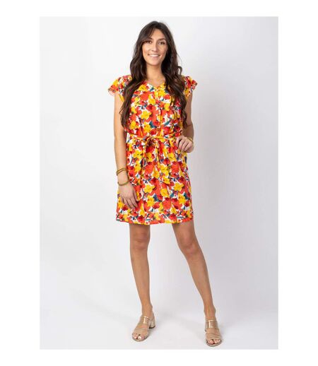 Robe courte fluide Vera imprimé fleuri Coton Du Monde