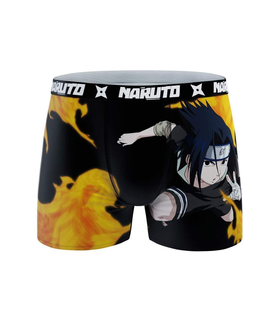 NARUTO Boxer Homme Microfibre ASS2 Noir Orange