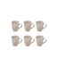 Lot de 6 Mugs en Céramique Callie 37cl Taupe