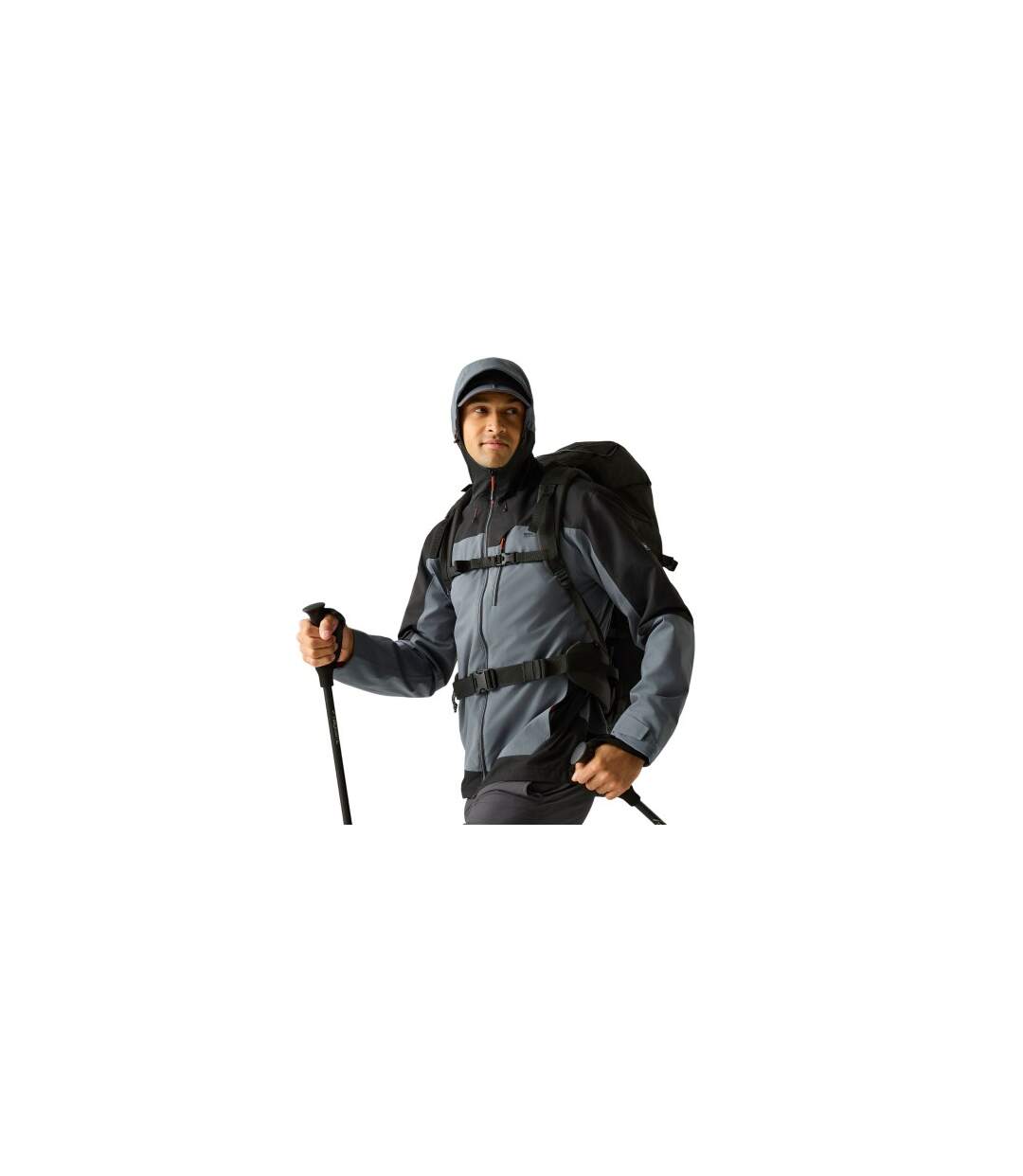 Veste Imperméable Extensible À Capuche Highton Homme Gris Foncé Noir Regatta-1