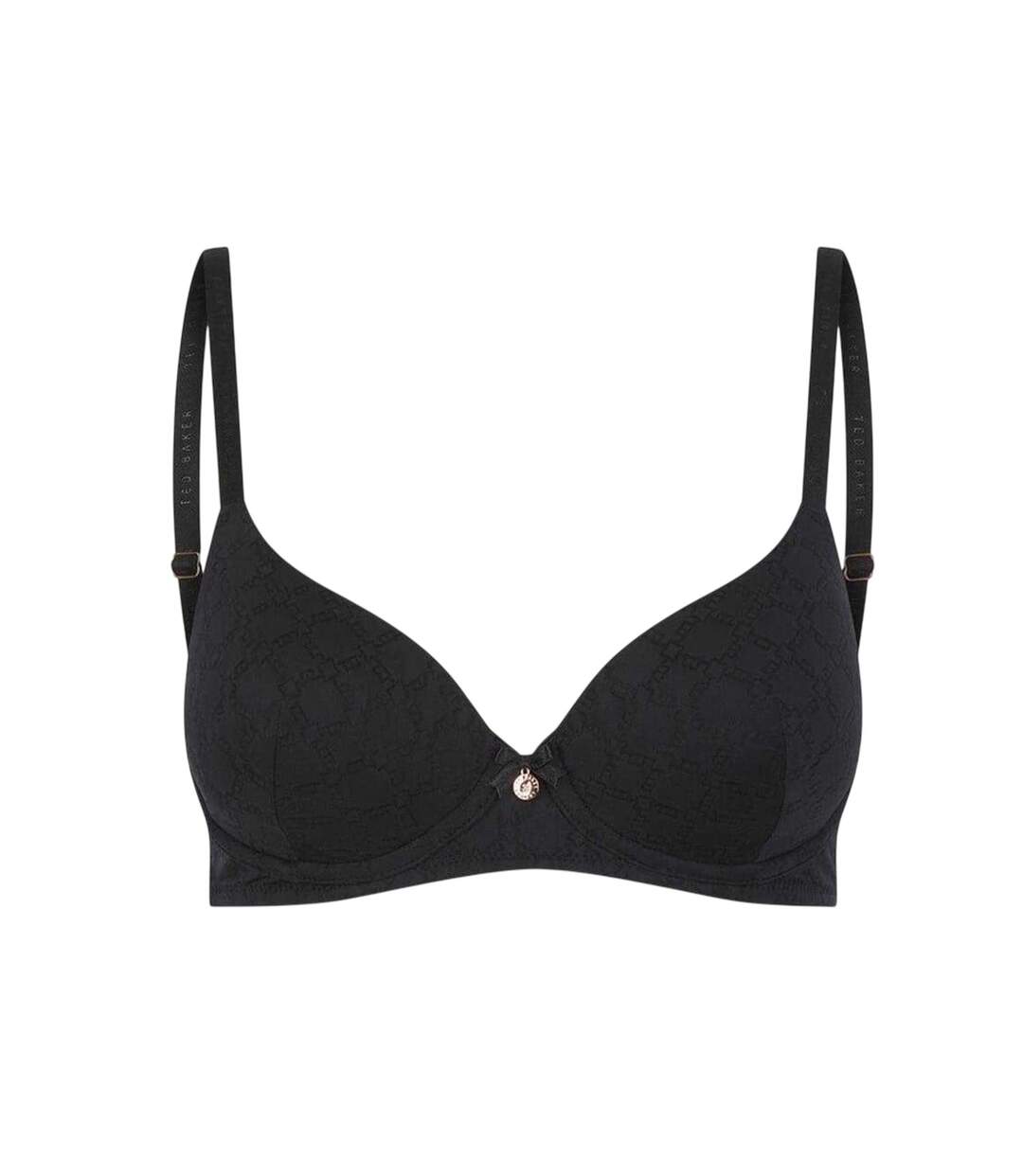 Womens/ladies All Over Logo T-shirt Bra Jet Black Ted Baker-1