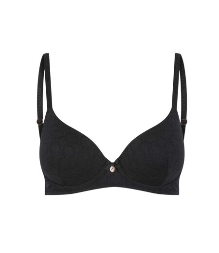 Womens/ladies All Over Logo T-shirt Bra Jet Black Ted Baker