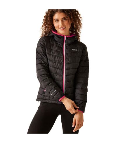 Doudoune matelassée hillpack femme noir / rose fluo Regatta