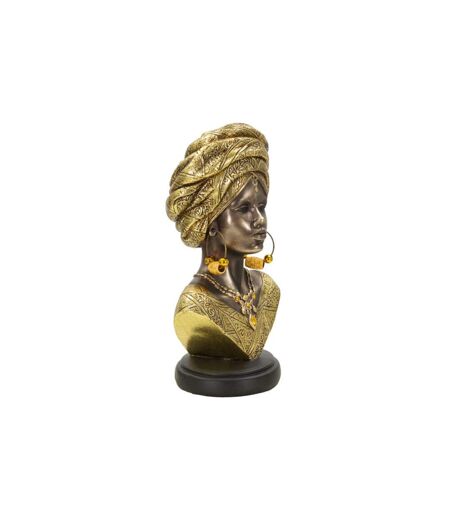 Buste Femme Africaine en Résine Nairobi 28cm Or
