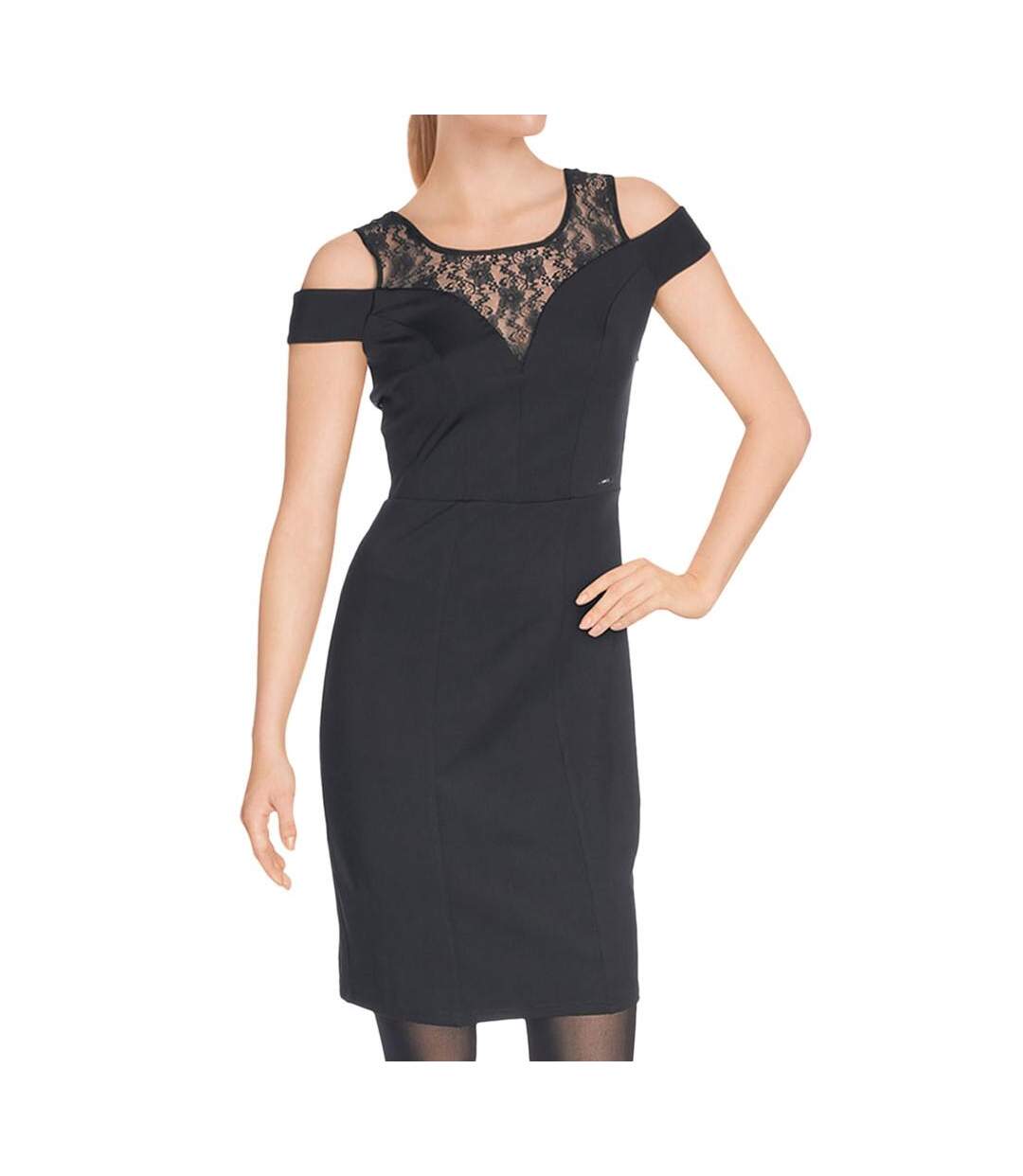 Robe Noir/dentelle Femme Guess Sophia - XS-1