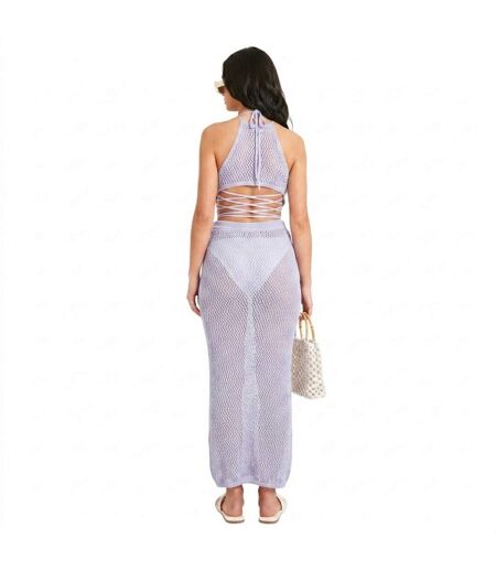 Womens/ladies Knitted Maxi Skirt Lilac Missy Empire
