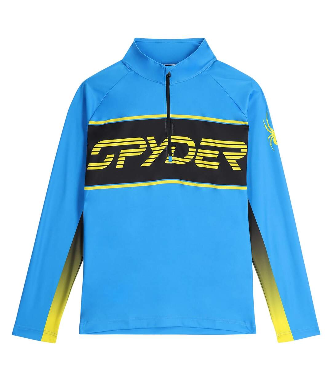 Mens Mock Neck Regular Sweatshirt Acid Yellow Spyder-2