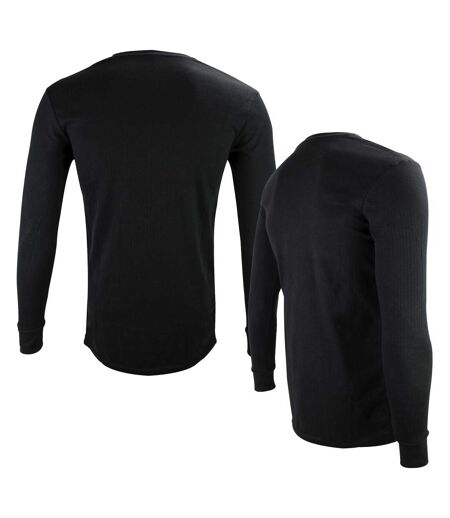2 Pack Mens Thermal Tops Long Sleeve | Warm Winter Fleece Base Layer Top