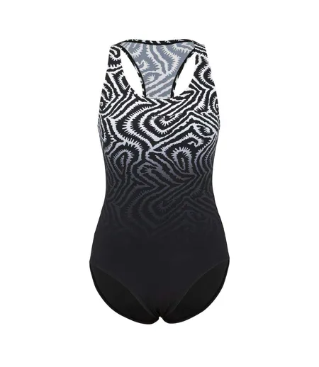 Maillot De Bain 1 Pièce Motif/style À Motifs Femme Noir Slazenger