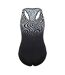 Maillot De Bain 1 Pièce Motif/style À Motifs Femme Noir Slazenger-1