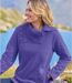 Women's Purple Embroidered Jumper-2