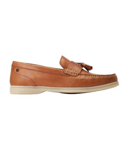 Mens bonito leather loafers burnt tan Base London