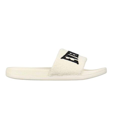 Womens/ladies Logo Sliders Beige Black Everlast